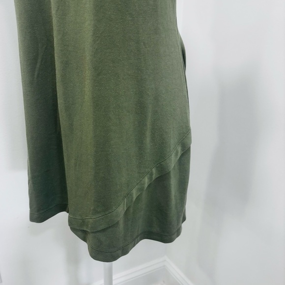 Kaari Blue T Shirt Dress Green Tulip Short Sleeves V-neck Womens Size Med - Picture 4 of 6